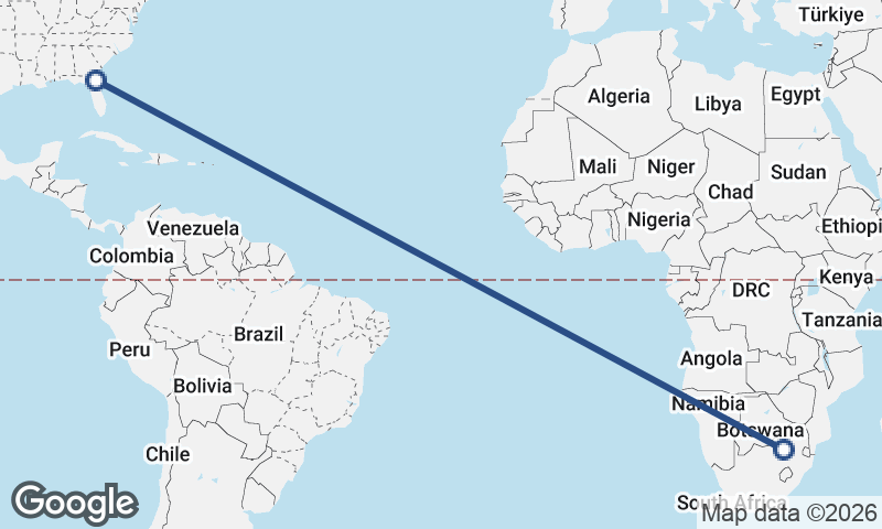 Jacksonville to Johannesburg