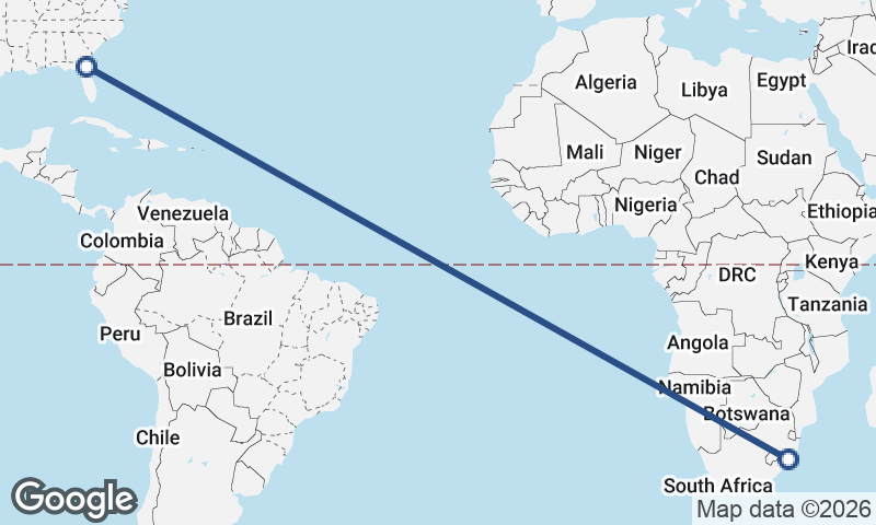 Jacksonville to Durban