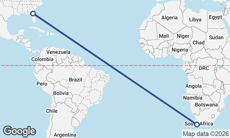 Jacksonville to Cape Town