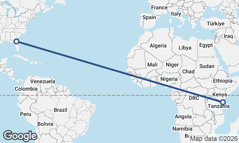 Jacksonville to Mombasa