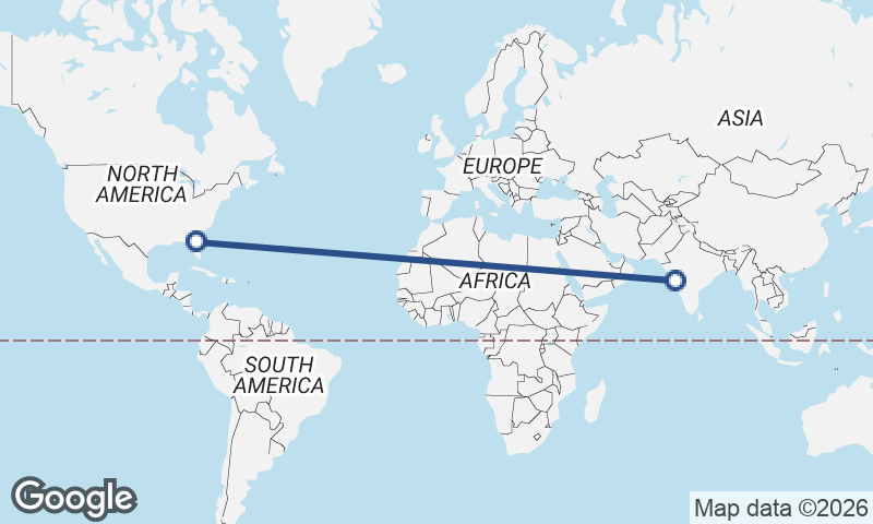 Jacksonville to Mumbai
