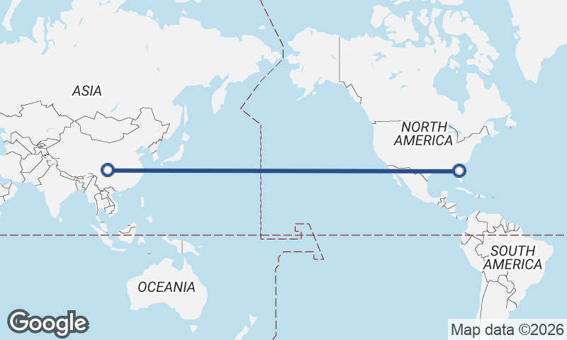 Jacksonville to Chengdu