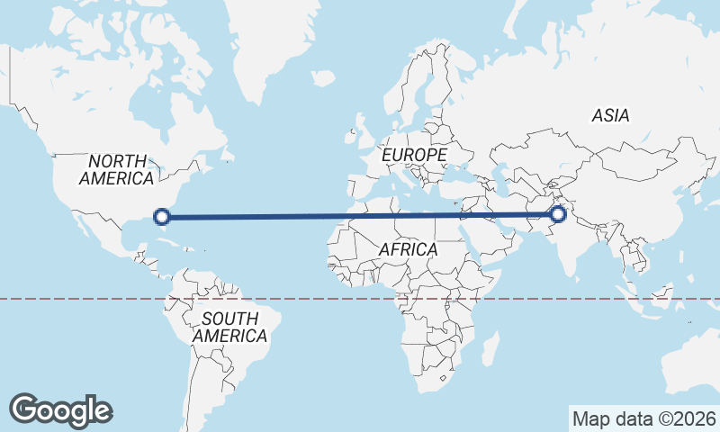 Jacksonville to Faisalabad