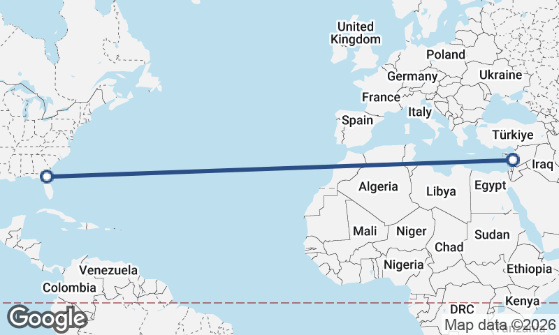 Jacksonville to Beirut