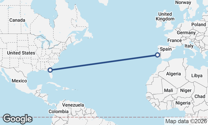 Jacksonville to Lisbon