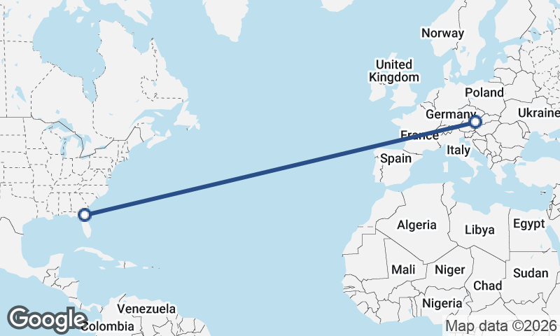 Jacksonville to Vienna