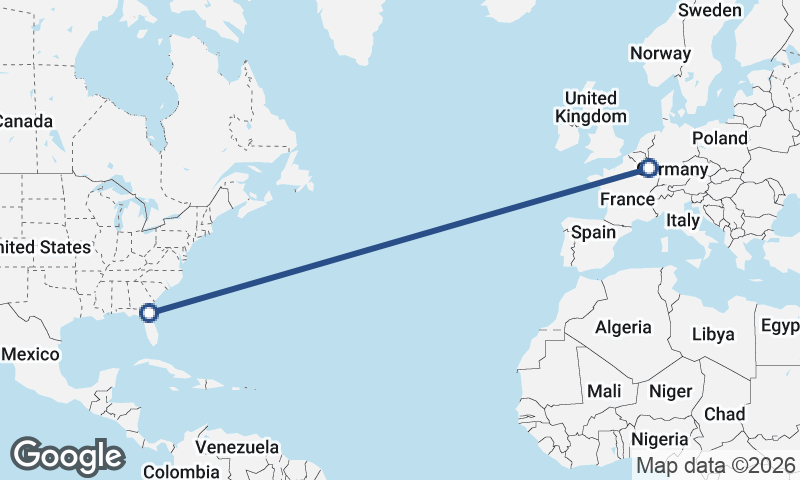 Jacksonville to Luxembourg City