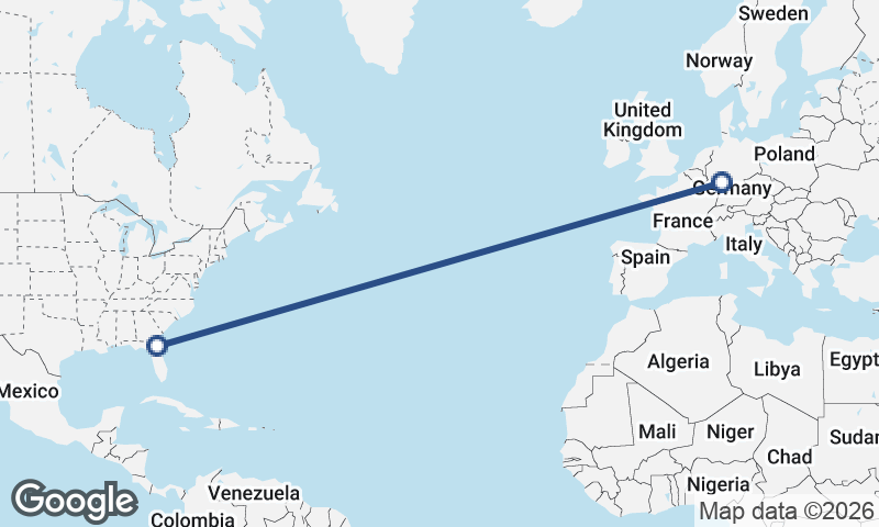 Jacksonville to Frankfurt