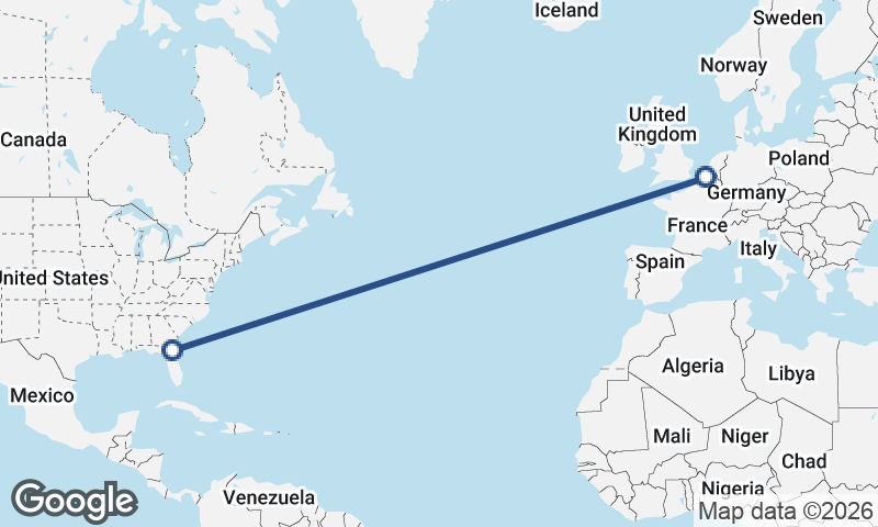 Jacksonville to Ghent