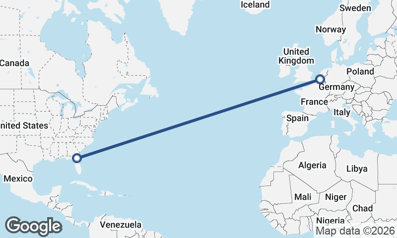 Jacksonville to Antwerp