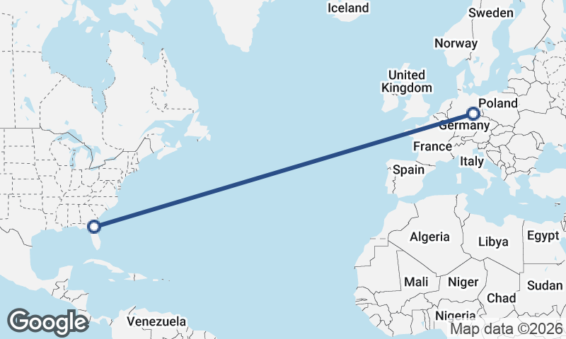 Jacksonville to Leipzig