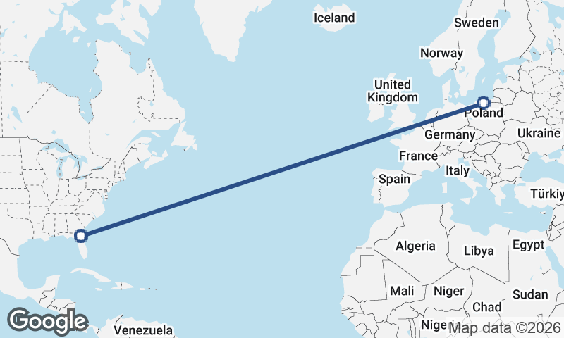 Jacksonville to Gdańsk