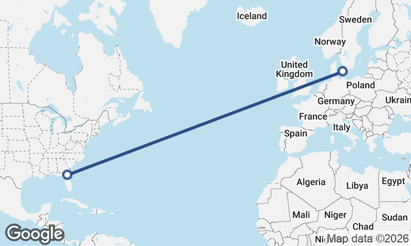 Jacksonville to Copenhagen