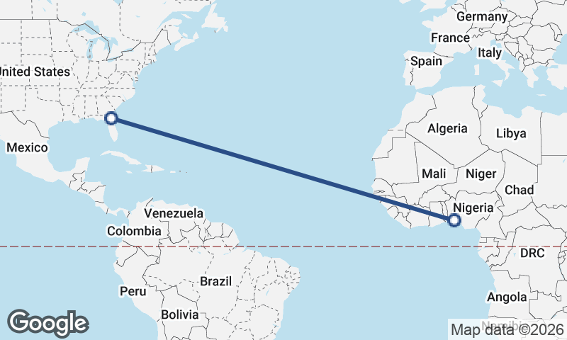 Jacksonville to Lagos