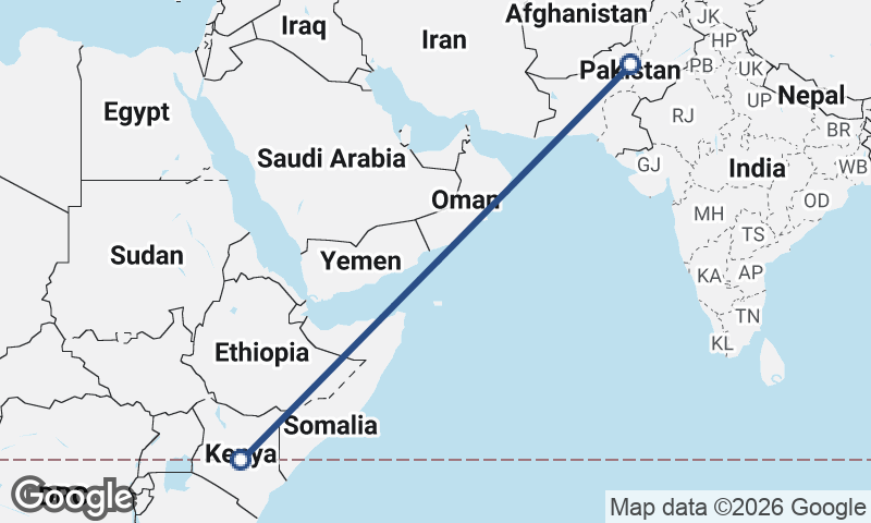Pakistan to Kenya