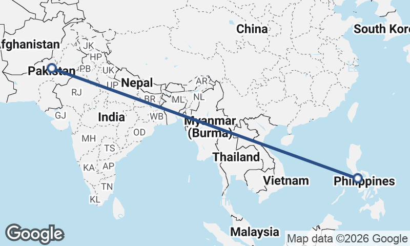 Pakistan to Philippines