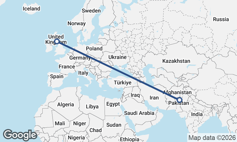 Pakistan to United Kingdom