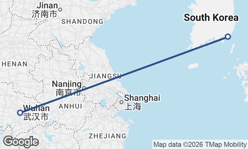 Wuhan to Busan