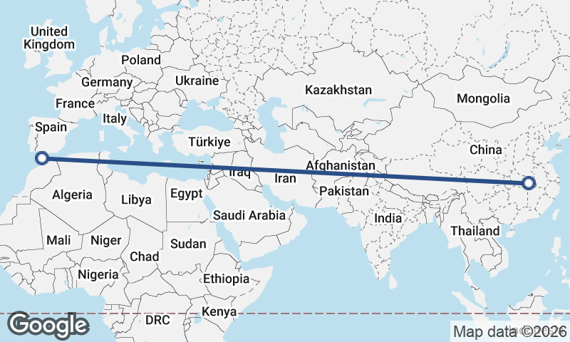 Wuhan to Tangier