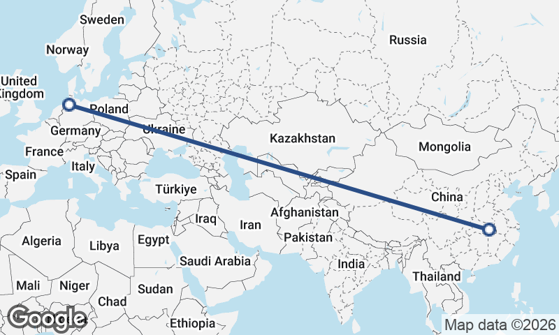 Wuhan to Bremerhaven