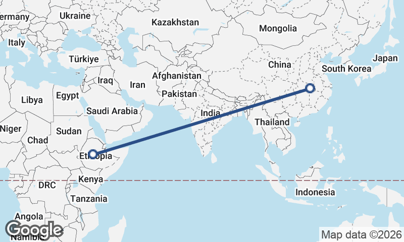 Wuhan to Addis Ababa