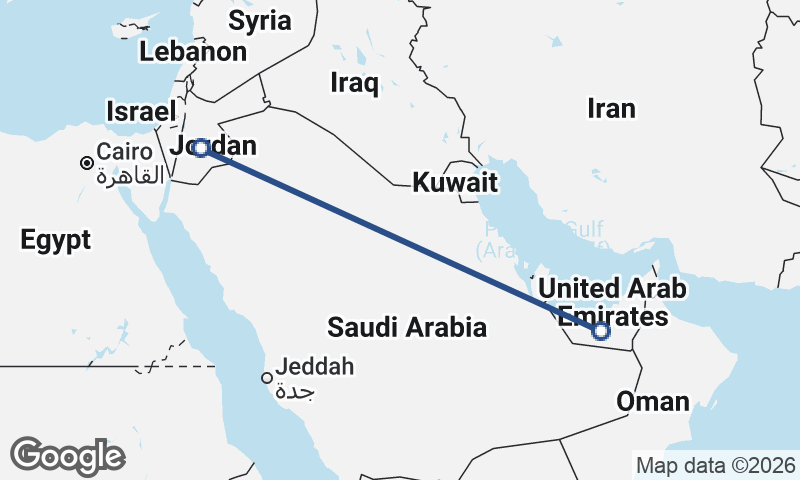Jordan to United Arab Emirates