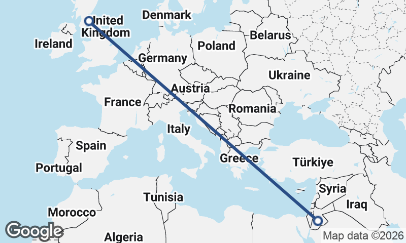 Jordan to United Kingdom