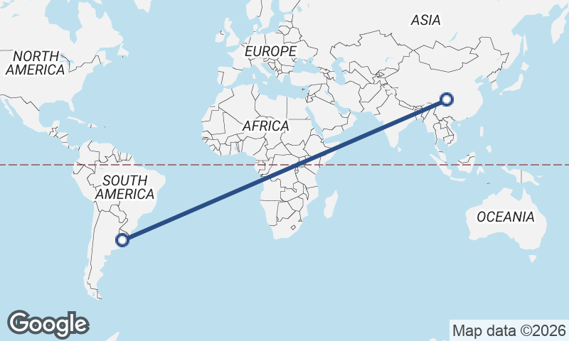 Chengdu to Montevideo