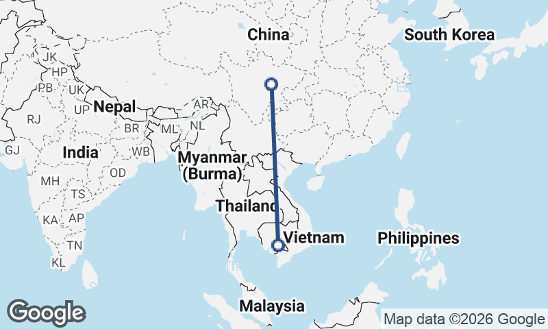 Chengdu to Phnom Penh