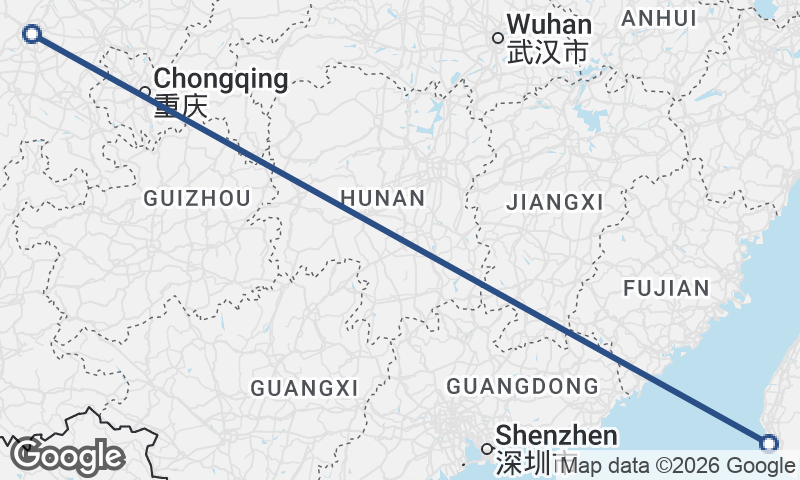 Chengdu to Kaohsiung