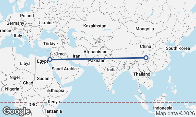 Chengdu to Al ‘Aqabah