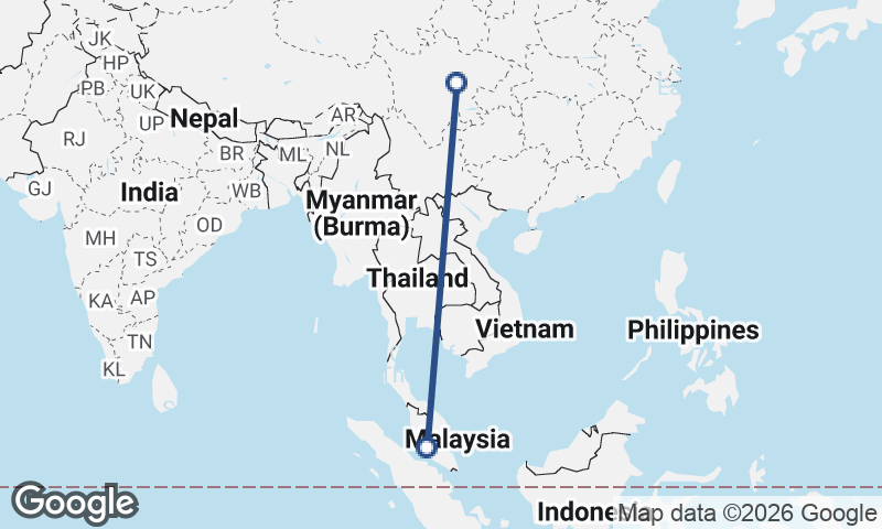 Chengdu to Kuala Lumpur