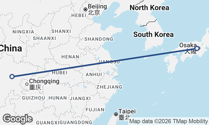 Chengdu to Kōbe
