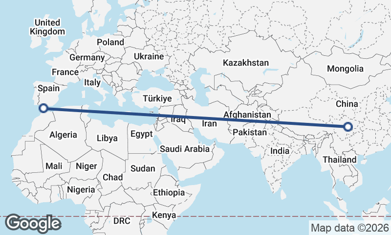 Chengdu to Algeciras