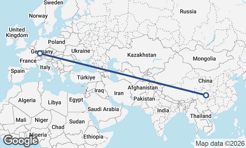 Chengdu to Stuttgart