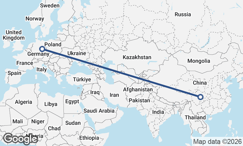 Chengdu to Leipzig