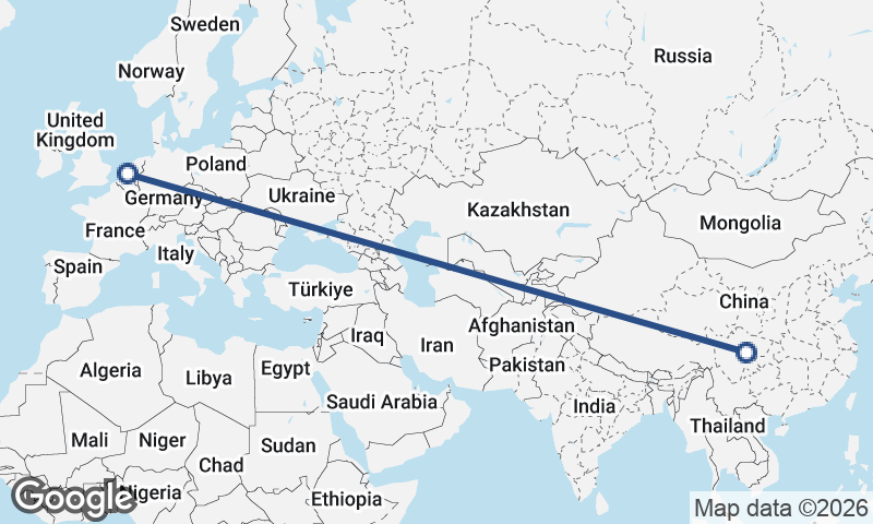 Chengdu to Rotterdam