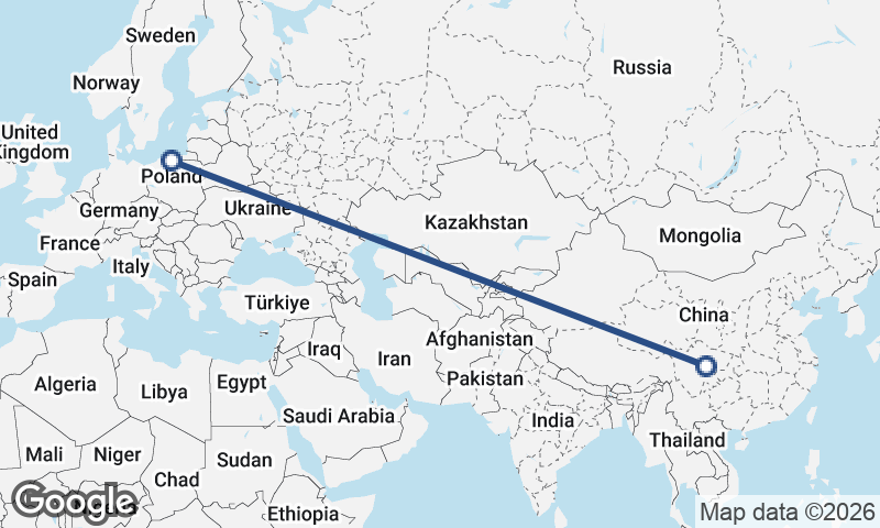 Chengdu to Gdańsk
