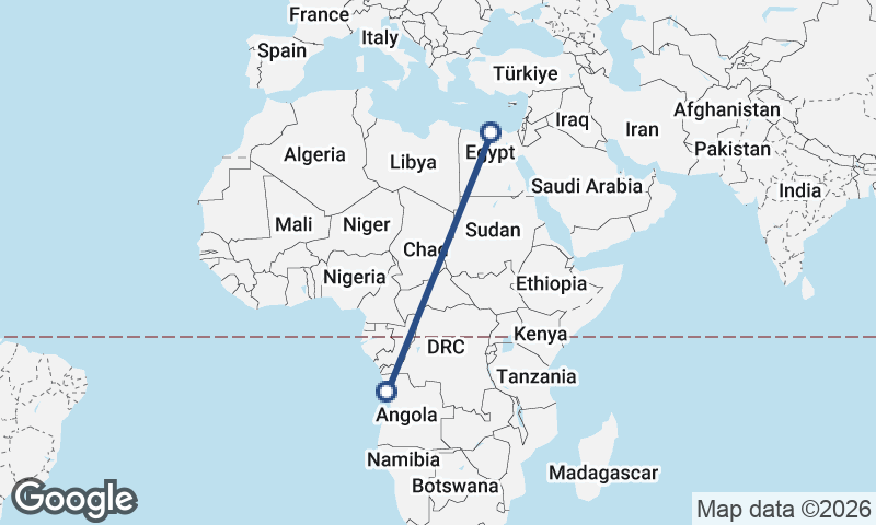 Alexandria to Luanda