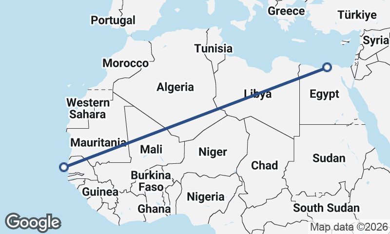 Alexandria to Dakar