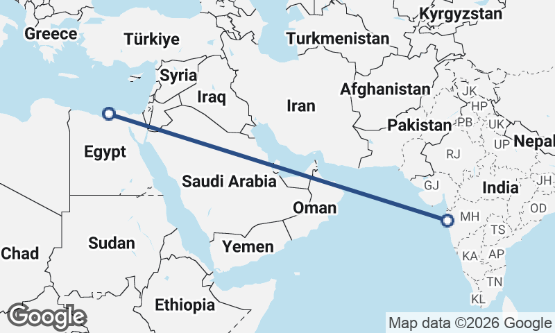 Alexandria to Mumbai