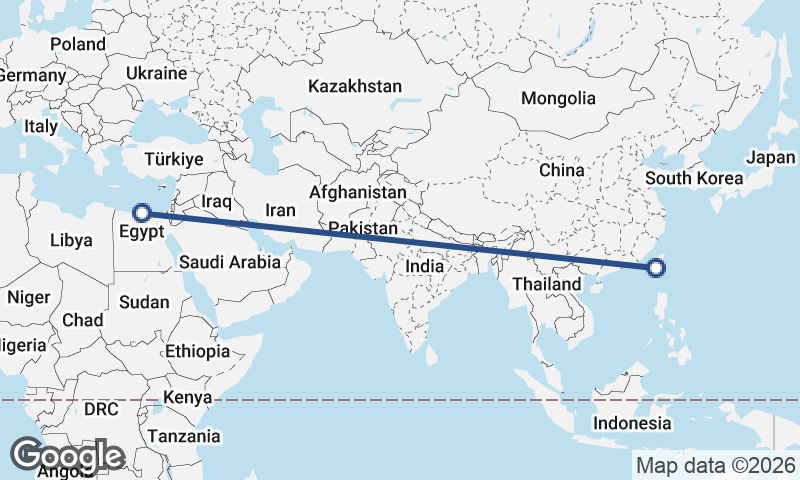 Alexandria to Kaohsiung