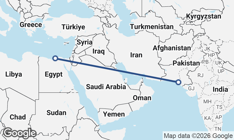 Alexandria to Karachi