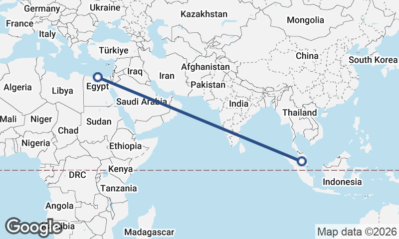 Alexandria to Kuala Lumpur