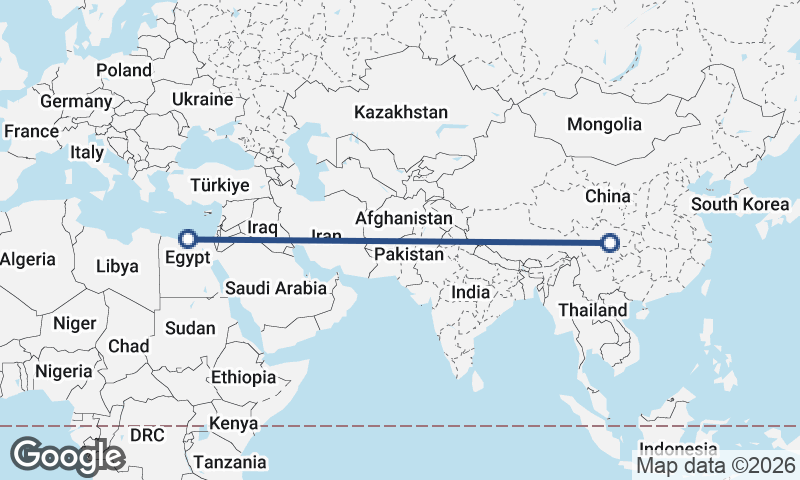 Alexandria to Chengdu