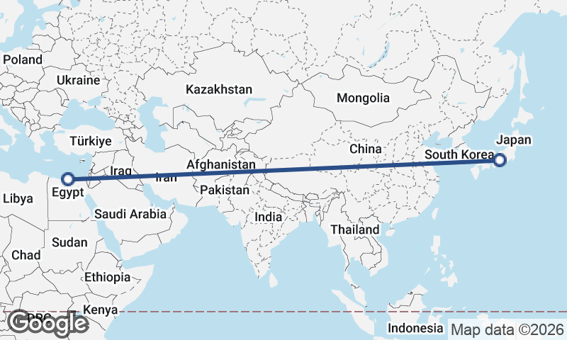 Alexandria to Nagoya