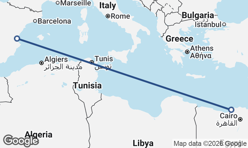 Alexandria to Valencia