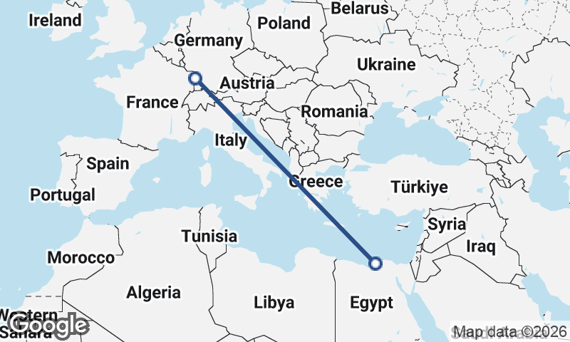 Alexandria to Strasbourg