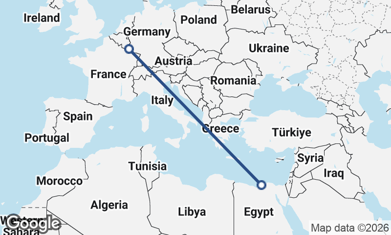Alexandria to Luxembourg City
