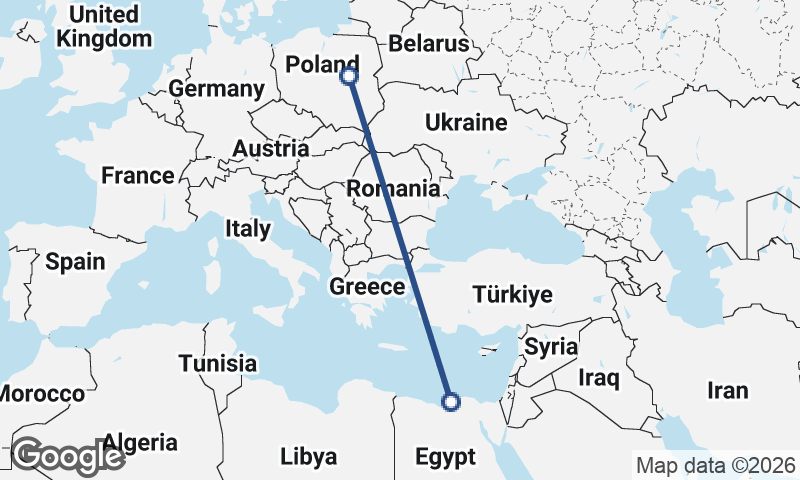 Alexandria to Warsaw